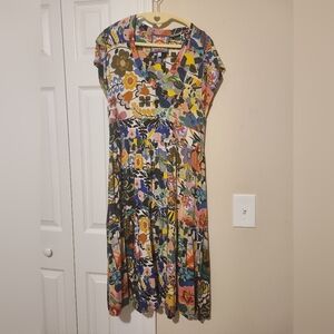 Johnny Was Colorful Floral Dress XS